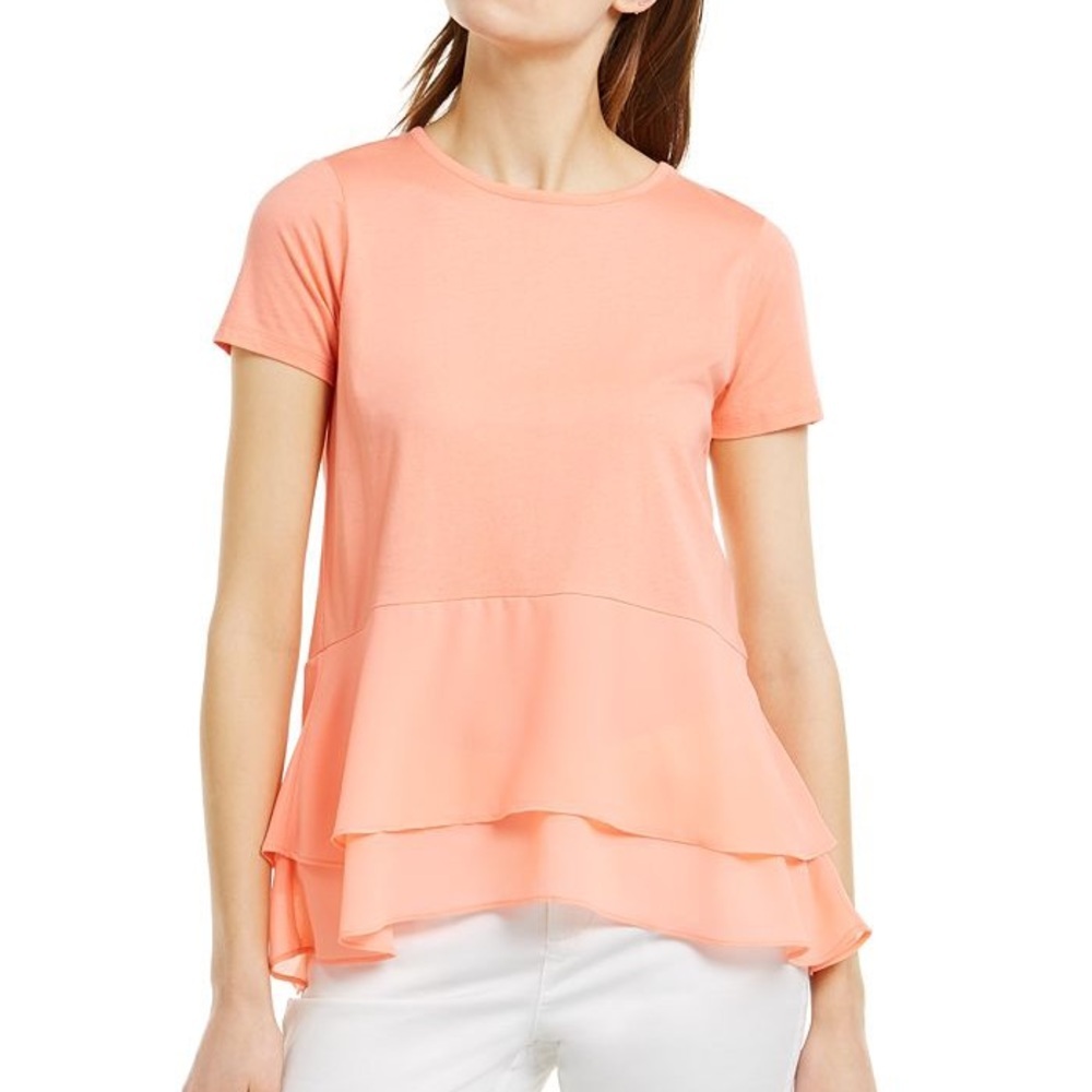 MICHAEL Michael Kors Petite Tiered Peplum-Hem Top